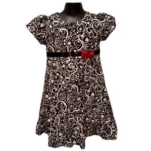 Hanna Andersson Black & White Dress with Flowers